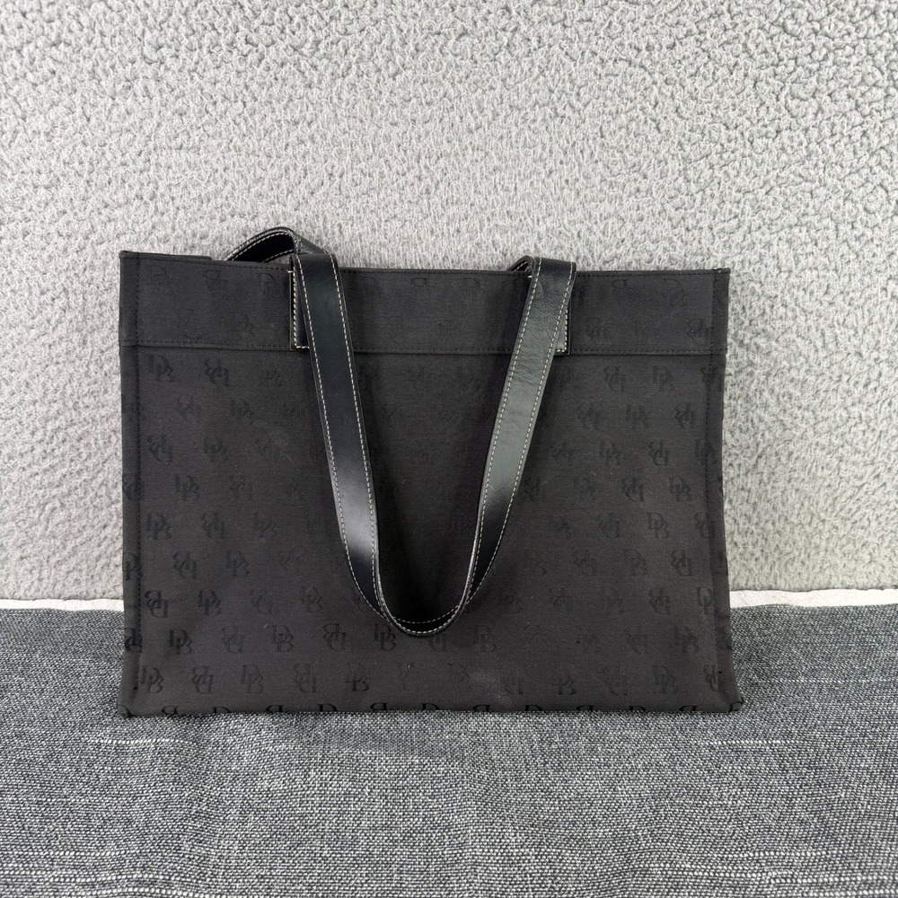Dooney & Bourke Tote Bag Women Large Black Monogram Canvas Leather Trim